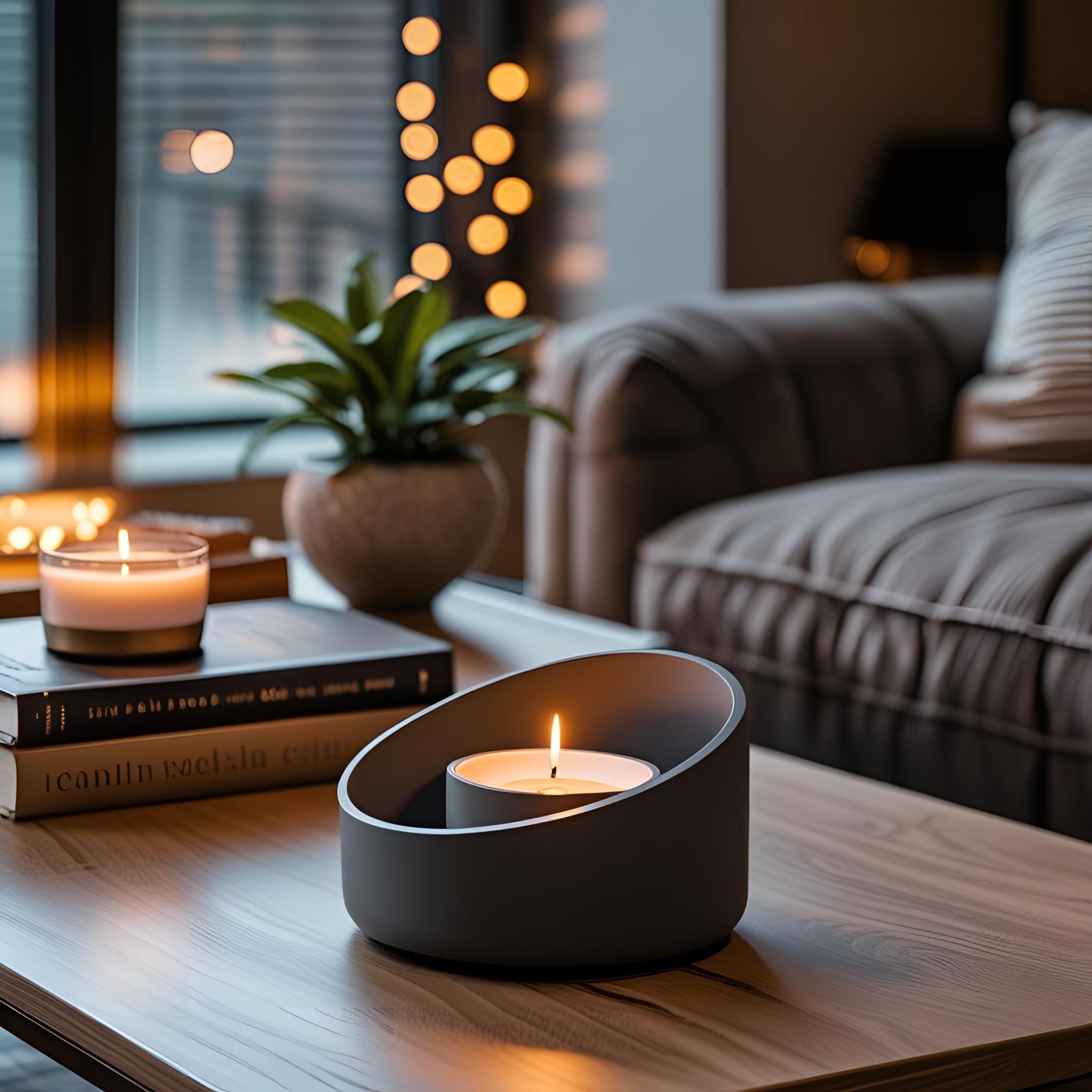 Portavelas moderno biselado