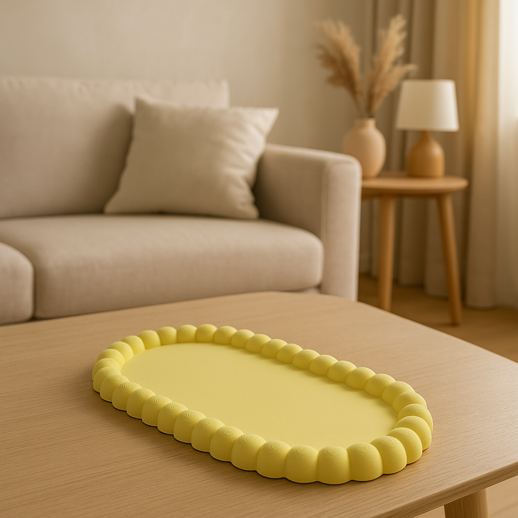 BANDEJA BUBLINA OVAL AMARILLA